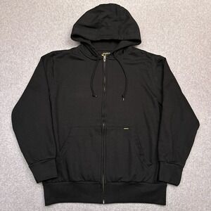 Stanley Thermal‎ Lined Full Zip Hoodie Mens Large Black Heavyweight Workwear EUC